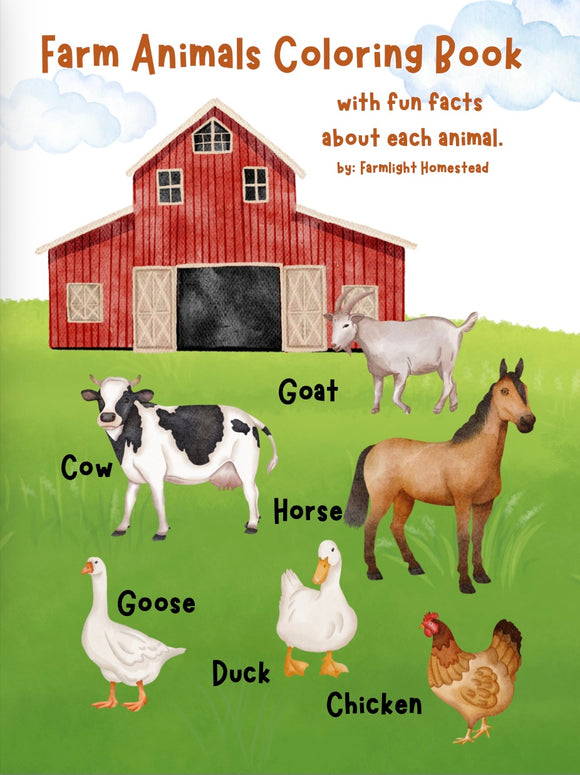 Farm Animal Coloring Book with Fun Facts